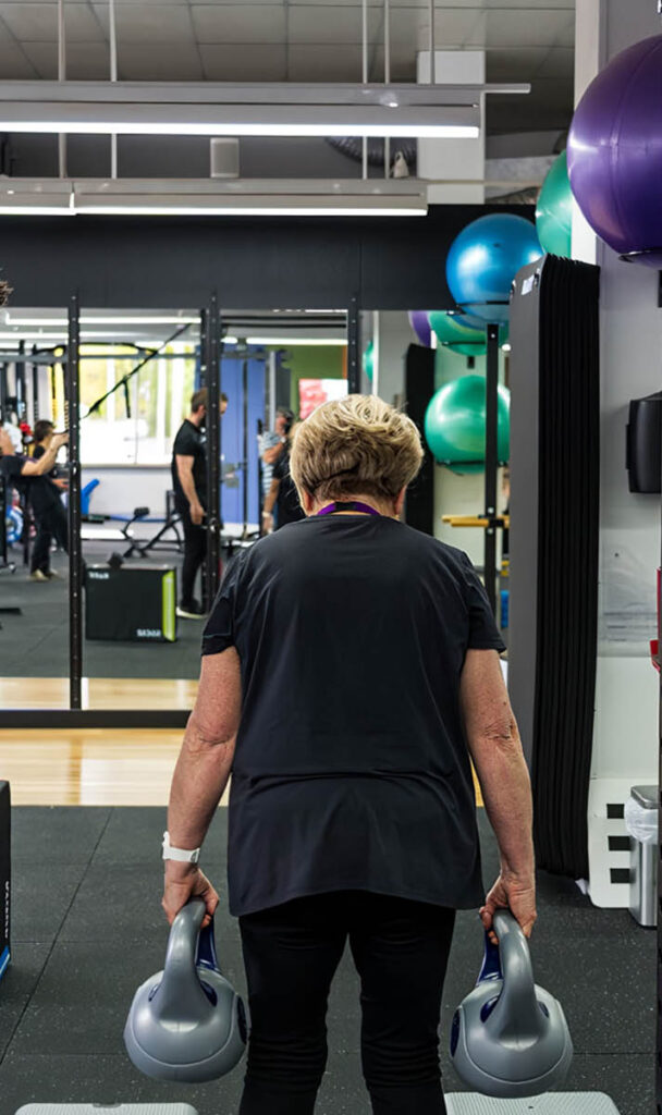 elderly working out